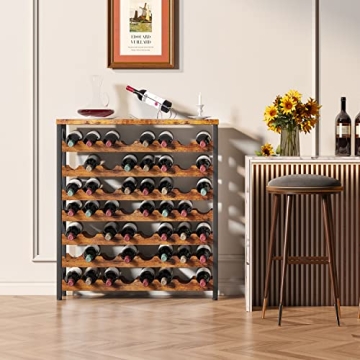 Elegant Homeiju 56-Bottle Wooden Wine Rack for Storage
