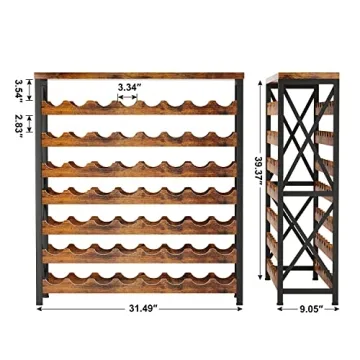 Elegant Homeiju 56-Bottle Wooden Wine Rack for Storage