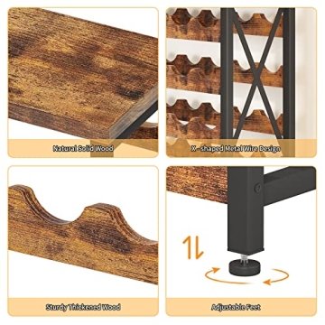 Elegant Homeiju 56-Bottle Wooden Wine Rack for Storage