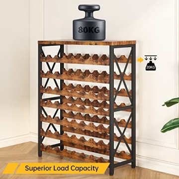 Elegant Homeiju 56-Bottle Wooden Wine Rack for Storage