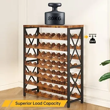 Elegant Homeiju 56-Bottle Wooden Wine Rack for Storage