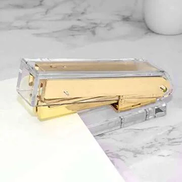 Chic Gold Acrylic Office Accessory Kit for Stylish Desks