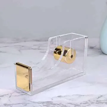 Chic Gold Acrylic Office Accessory Kit for Stylish Desks