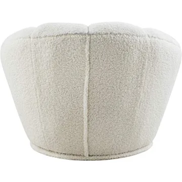 Modern Faux Sheepskin Fur Swivel Accent Chair