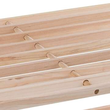 Shoe Storage Rack - 4-Tier Wood Shoe Organizer for Closet, Bathroom, Entryway - Footwear Shelf Holds 12 Pairs Sneakers or Boots by Lavish Home (Light Oak)