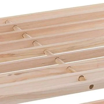 Shoe Storage Rack - 4-Tier Wood Shoe Organizer for Closet, Bathroom, Entryway - Footwear Shelf Holds 12 Pairs Sneakers or Boots by Lavish Home (Light Oak)