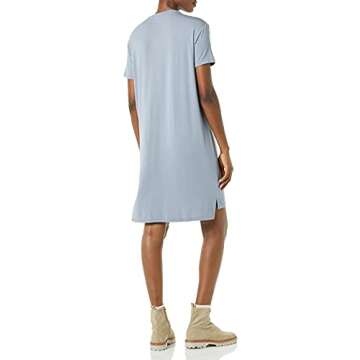 Amazon Essentials Women's Jersey Oversized-Fit Short-Sleeve Pocket T-Shirt Dress (Previously Daily Ritual), Dusty Blue, X-Large