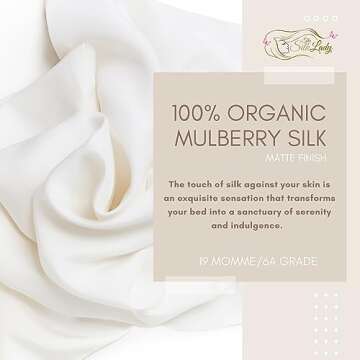 The Silk Lady Pillowcase 100% Organic Pure Mulberry Silk, Luxury Grade A, Ivory White, Matte Finish ...