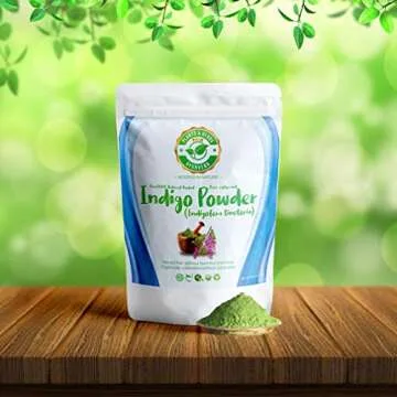 Plants & Herbs Ayurveda 100% Pure Herbal Indigo Powder Dye for Natural Shades of light to dark Brown and Black Hair and Beards - 8oz / 227g - Organic, Chemical-free, PPD-free, Ammonia-free