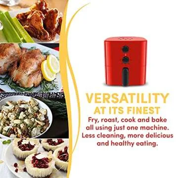 Elite Gourmet Compact Oil-Less Air Fryer for Healthy Cooking