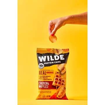WILDE Chicken & Waffles Protein Chips, Thin and Crispy, High Protein, Keto, Made with Real Ingredients, 2.25oz Bags (Pack of 8)…