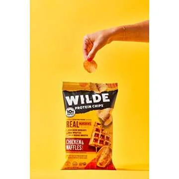WILDE Chicken & Waffles Protein Chips, Thin and Crispy, High Protein, Keto, Made with Real Ingredients, 2.25oz Bags (Pack of 8)…