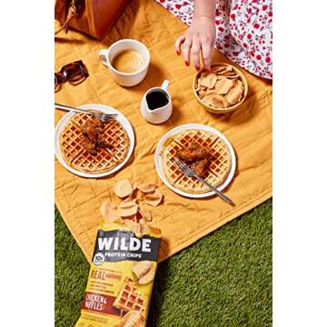 WILDE Chicken & Waffles Protein Chips, Thin and Crispy, High Protein, Keto, Made with Real Ingredients, 2.25oz Bags (Pack of 8)…