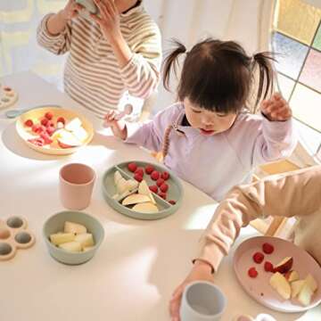 mushie Silicone Suction Bowl | BPA-Free Non-Slip Design (Cambridge Blue)