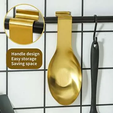 Gold Spoon Rest - Durable Stainless Steel Kitchen Accessory