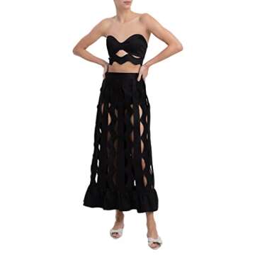 ADRIANA DEGREAS Moves Strapless Top - Elegant Black Design