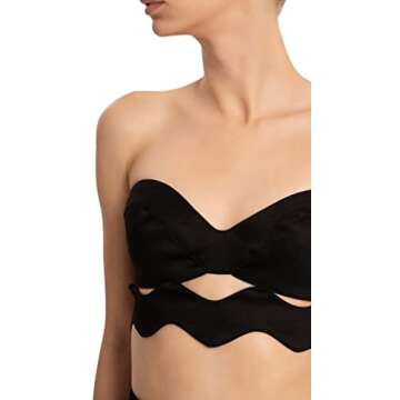 ADRIANA DEGREAS Moves Strapless Top - Elegant Black Design