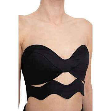 ADRIANA DEGREAS Moves Strapless Top - Elegant Black Design
