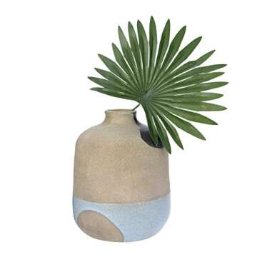 Creative Co-Op Hand-Painted Terracotta Narrow Opening Vase