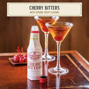 Fee Brothers Cherry Cocktail Bitters - Aromatic Cocktail Mixer & Concentrated Flavoring, Gluten Free...