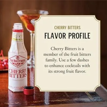 Fee Brothers Cherry Cocktail Bitters - Aromatic Cocktail Mixer & Concentrated Flavoring, Gluten Free, Vegan-Friendly, 5 fl oz