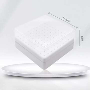 Nail Drill Bits Holder, CORFULRA Nail Organizer Box for Nail Drill Bits, Large Space of Container Case for Drill Bits, 100 Holes Dustproof Displayer Box of Nail Supplies for Nail Tech, White