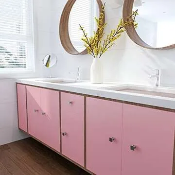 VEELIKE Pink Wallpaper Peel and Stick Self Adhesive Thicken Pink Contact Paper Waterproof Decorative Vinyl Film Roll for Walls Cabinet Dresser Shelf Drawer Liners Bedroom Children's Room 15.7''x354''