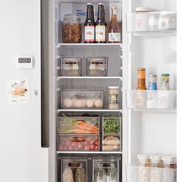 bealy Clear Fridge Organizers with Pull Out Drawers