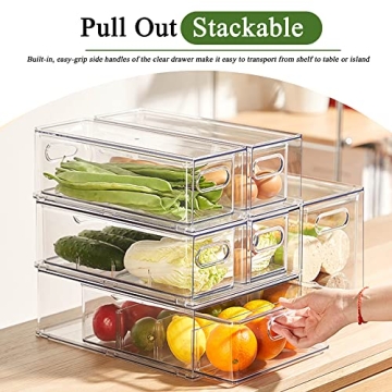 bealy Clear Fridge Organizers with Pull Out Drawers
