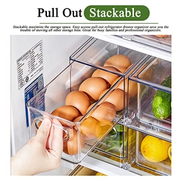 bealy Clear Fridge Organizers with Pull Out Drawers