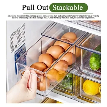 bealy Clear Fridge Organizers with Pull Out Drawers