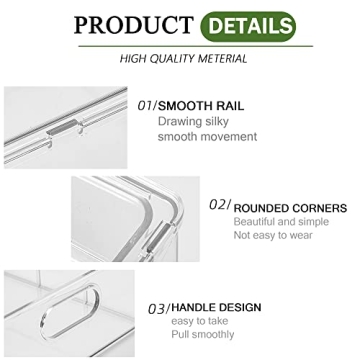 bealy Clear Fridge Organizers with Pull Out Drawers