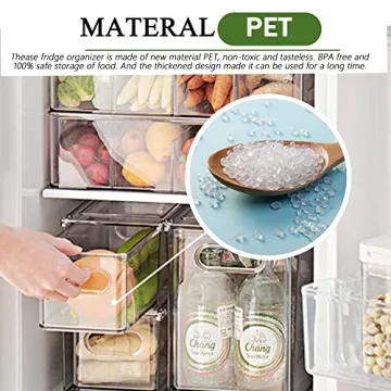 bealy Clear Fridge Organizers with Pull Out Drawers
