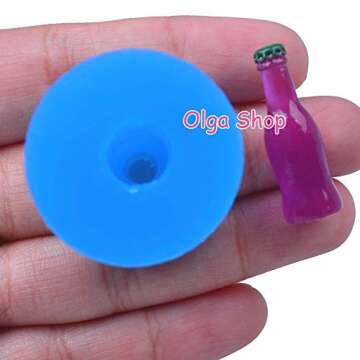 Cute Miniature Drink Bottle Funny DIY 3D Flexible Silicone Mold Making Ice Blocks Cookie Candy Fondant Chocolates Soaps Cakes Mousse Jelly Candle Tool