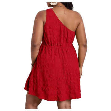Stylish Plus Size One Shoulder Summer Dress for Women
