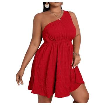 Stylish Plus Size One Shoulder Summer Dress for Women