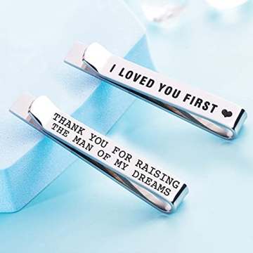 LParkin Stainless Steel Tie Clip Wedding Set for Dads