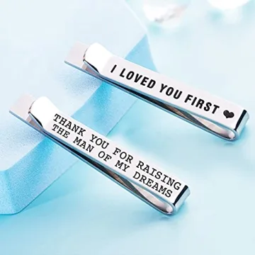 LParkin Stainless Steel Tie Clip Wedding Set for Dads