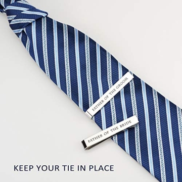 LParkin Stainless Steel Tie Clip Wedding Set for Dads