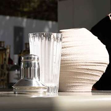 Grace Era Glass Cocktail Shaker, 17oz Martini Shaker Glass Bar Set, Professional Margarita Mixer Dri...