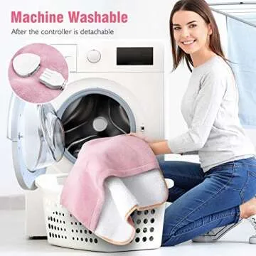 Foot Warmer Electric, Heating Pad King Size Ultra Soft Flannel, Extra Large for Bed, Abdomen, Feet, Back, Cramp, Office/Home Under Desk, 10ft Cord, Auto Off, 22" x 20" - Pink