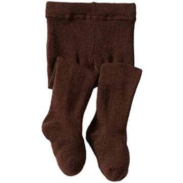 Jefferies Socks baby girls Seamless Organic Cotton infant and toddler tights, Chocolate Brown, 6-18 Months US