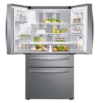 SAMSUNG RF22R7551SR 22.2 Cu. Ft. Family Hub 4-Door French Door Counter-Depth Fingerprint Resistant Refrigerator