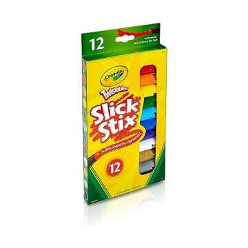 Crayola Twistables Slick Stix Crayons, 12 Count, Oil Pastel Alternative, Ages 3 & Up, Assorted