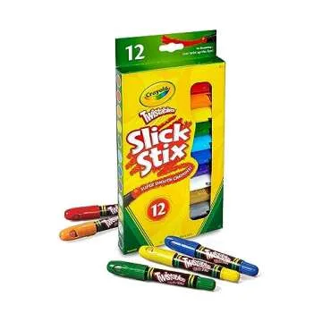 Crayola Twistables Slick Stix Crayons, 12 Count, Oil Pastel Alternative, Ages 3 & Up, Assorted