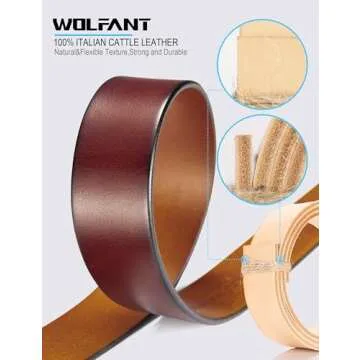 WOLFANT Full Grain Leather Belt - Italian Real Leather