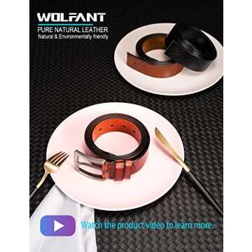 WOLFANT Full Grain Leather Belt - Italian Real Leather