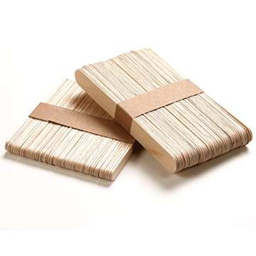 HOOMBOOM 4 Style Assorted Wax Applicators - 300 Pcs Wooden Spatulas for Body, Legs, Face, Eyebrow Hair Removal or Wood Crafts