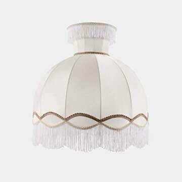 HEARTWISH Fringe Trim Lace Polyerter Fibre Tassel 6inch（″） Wide 10 Yards Long for Clothes Accessories and Latin Wedding Dress and DIY Lamp Shade Decoration Black White Red (White)