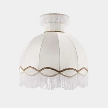 HEARTWISH Fringe Trim Lace Polyerter Fibre Tassel 6inch（″） Wide 10 Yards Long for Clothes Accessories and Latin Wedding Dress and DIY Lamp Shade Decoration Black White Red (White)